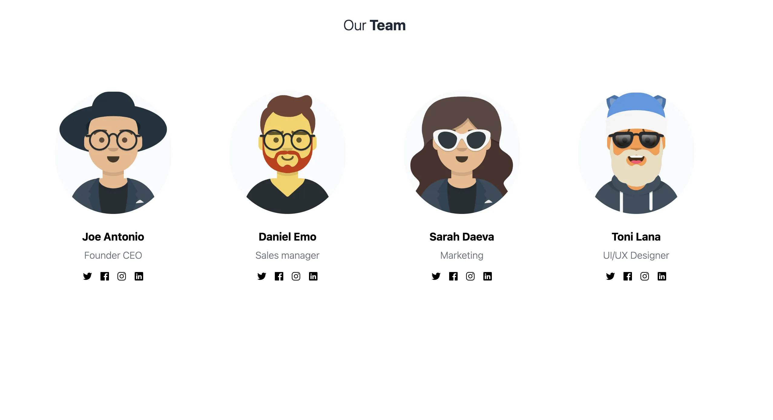 Website before loading data from Notion